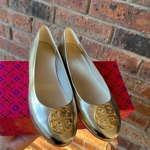 Gold Tory Burch shoes